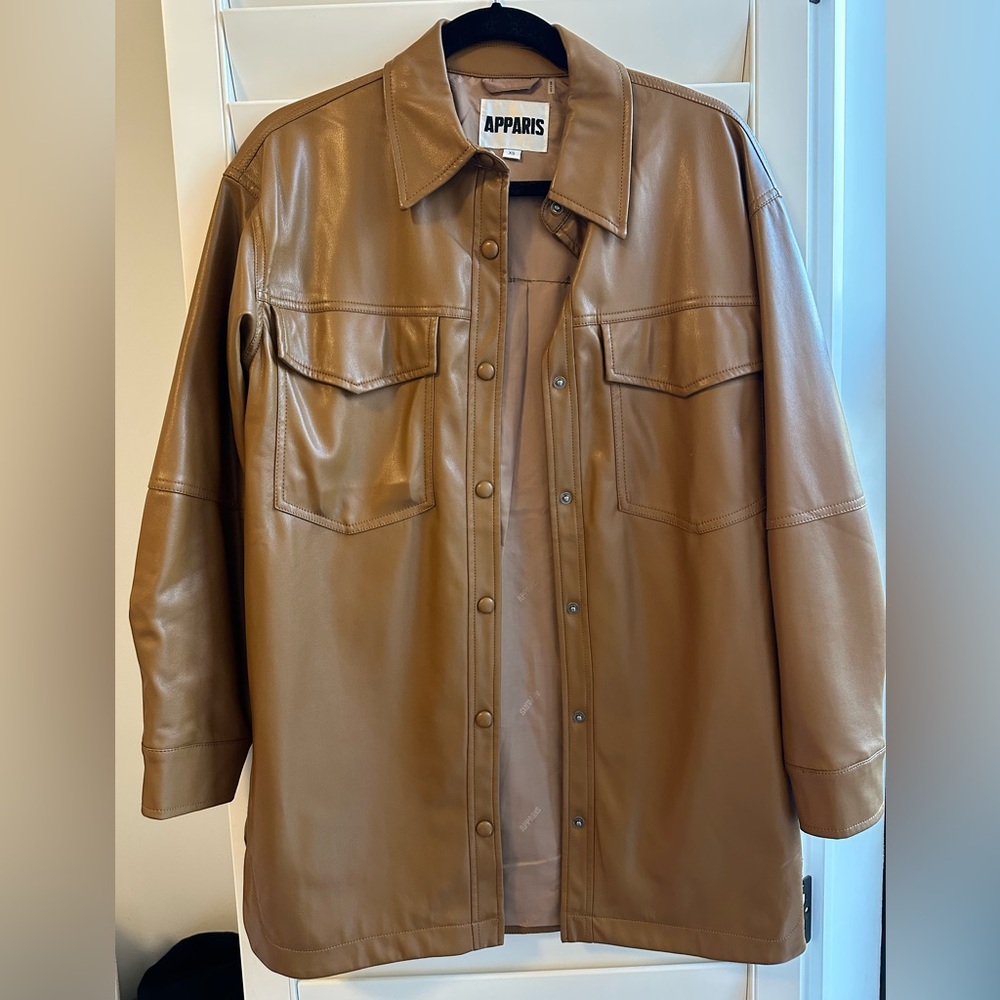 Apparis Vegan Leather Oversized Shirt Jacket